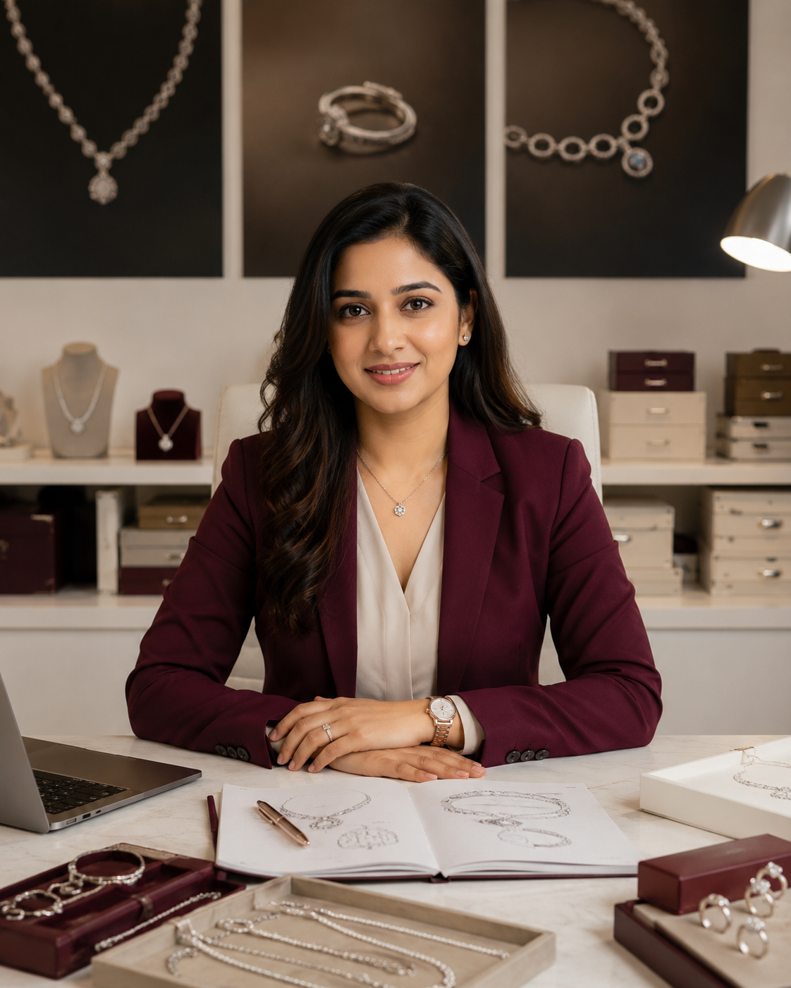 Portrait styling for the Poornima Silver brand story