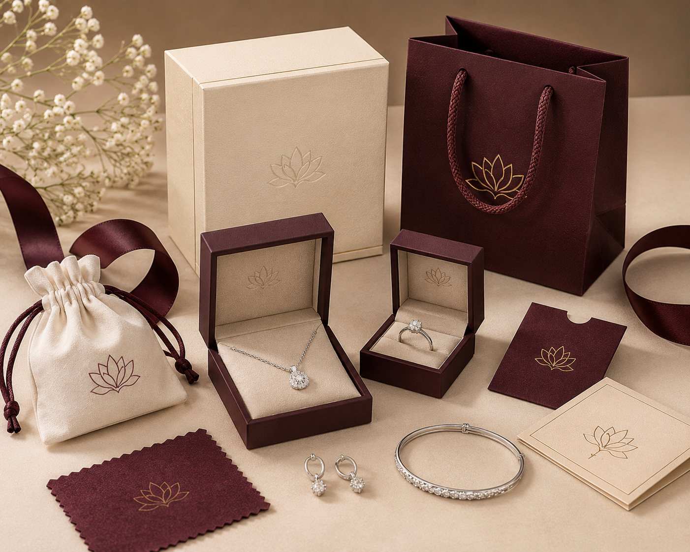 Premium jewellery packaging for reseller presentation